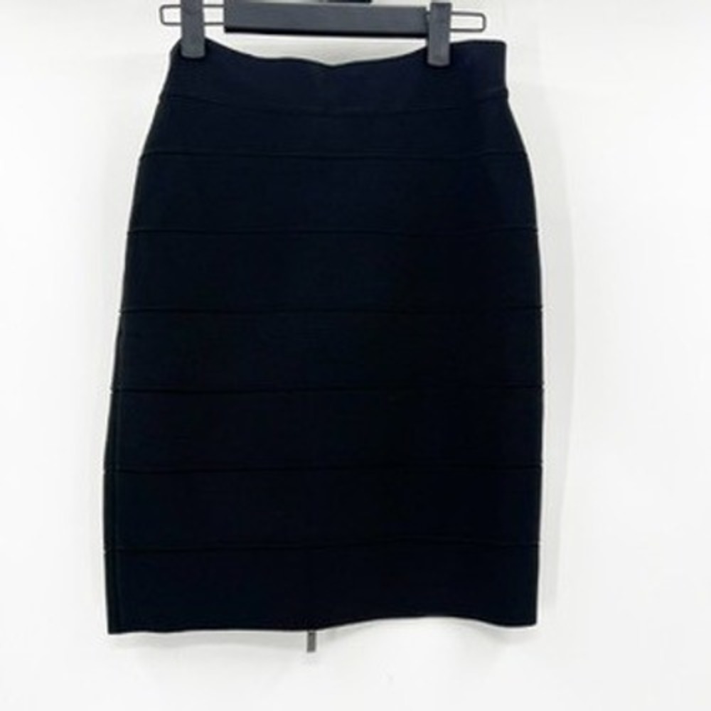 BCBG MaxAzria Black Bandage Skirt Zip Bodycon‎ Knee Length Pencil Midi Size 4